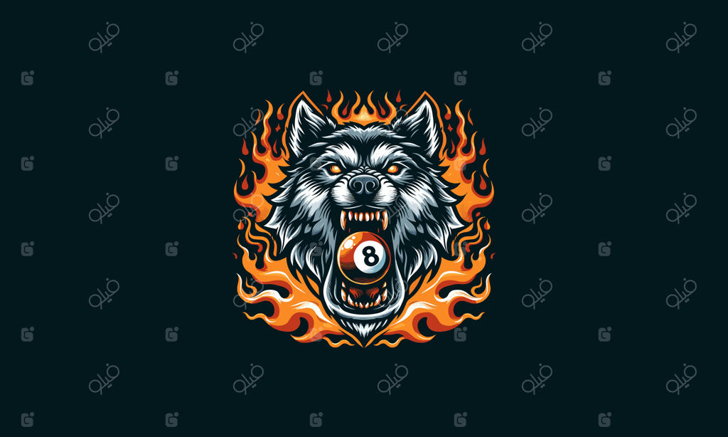 طرح وکتور ماسکوت: گرگ پیشرو و توپ 8 شعله‌دار