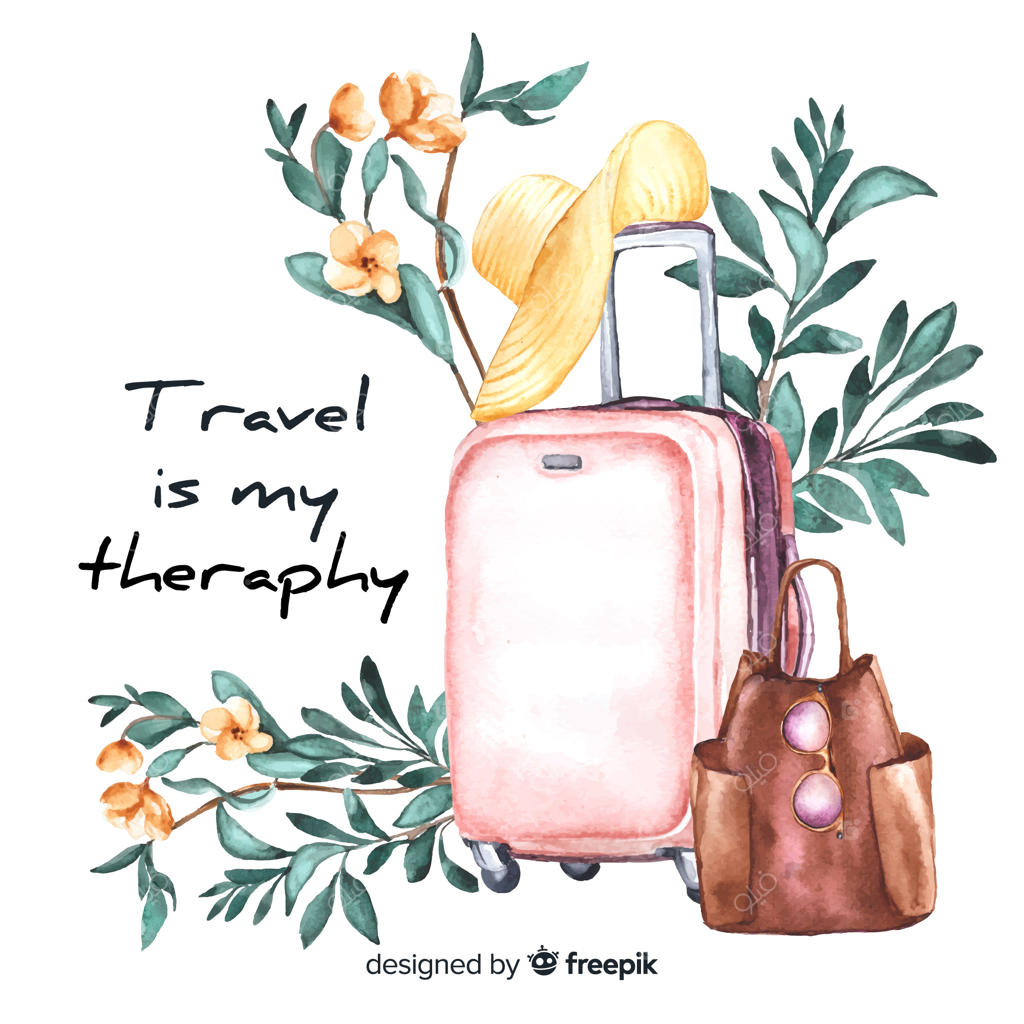 پس‌زمینه سفر با آبرنگ و نقل قول انگیزشی