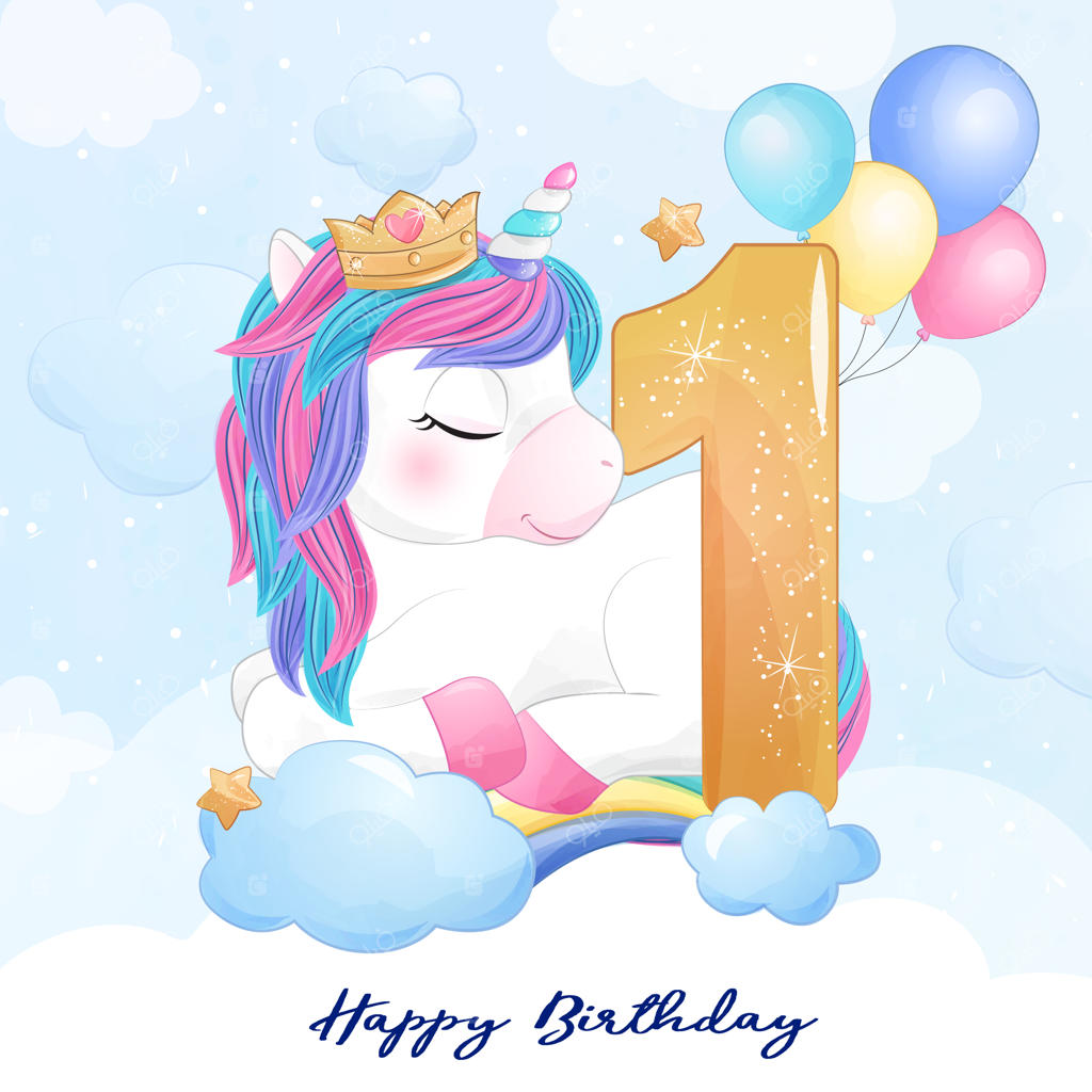 یونیکورن بامزه با شماره‌گذاری نقاشی