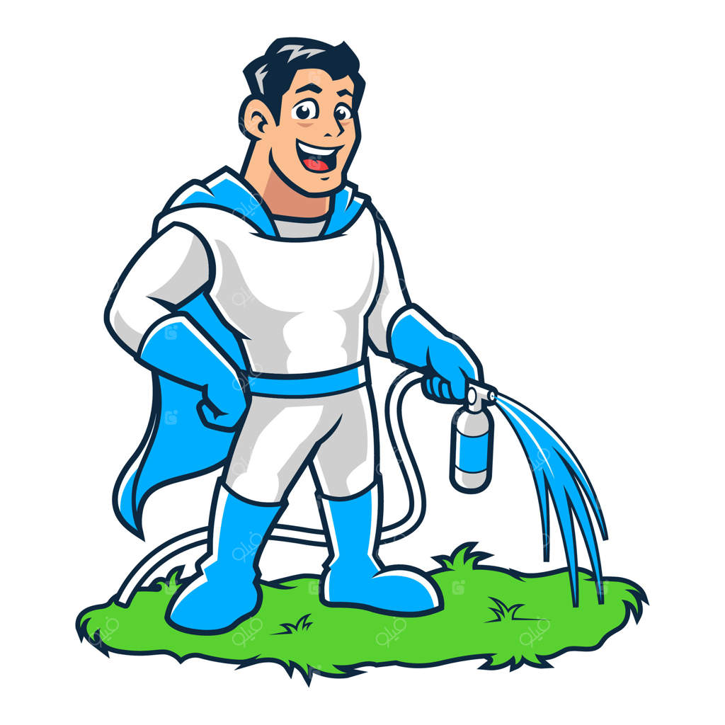 شخصیت کارتونی قهرمان باغبانی و خدمات نگهداری سبزەزار