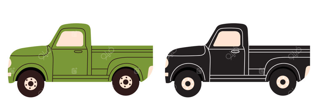 تصویر برداری خودرو سبز روی پس‌زمینه سفید