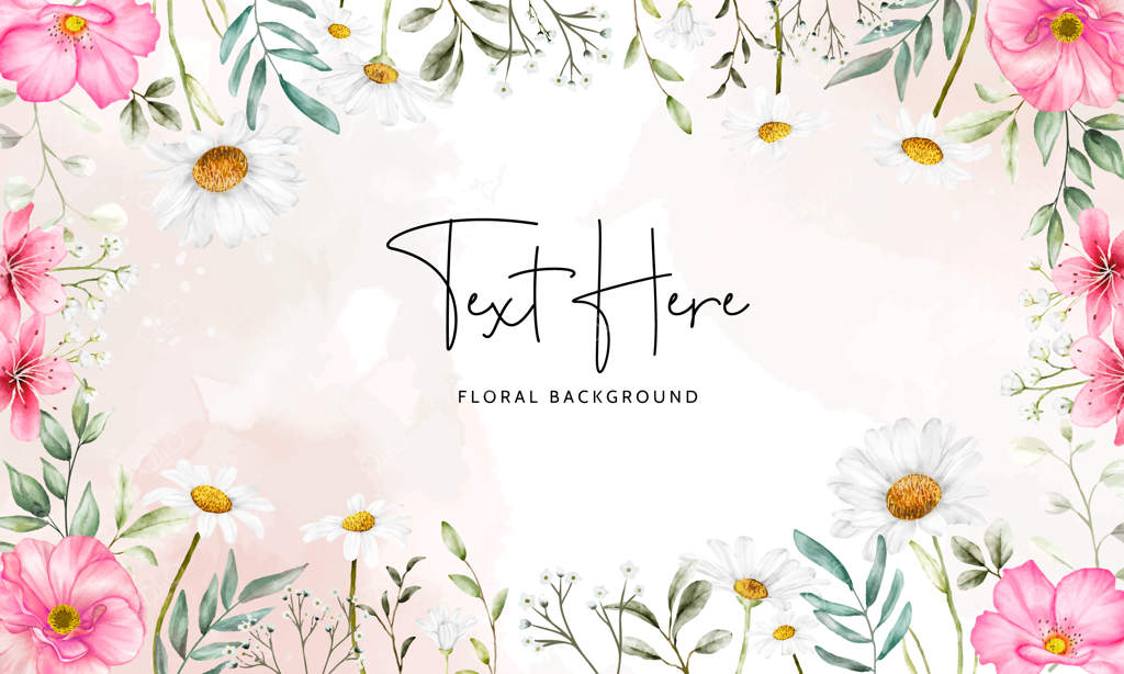 پیش‌زمینه زیبای گل‌های شقایق و مینا با آبرنگ