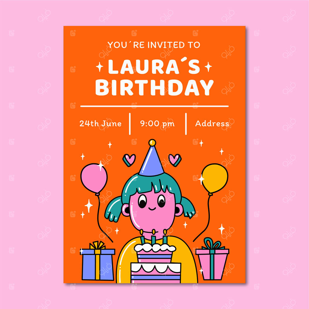 قالب فلایر تولد با طراحی ساده و مدرن