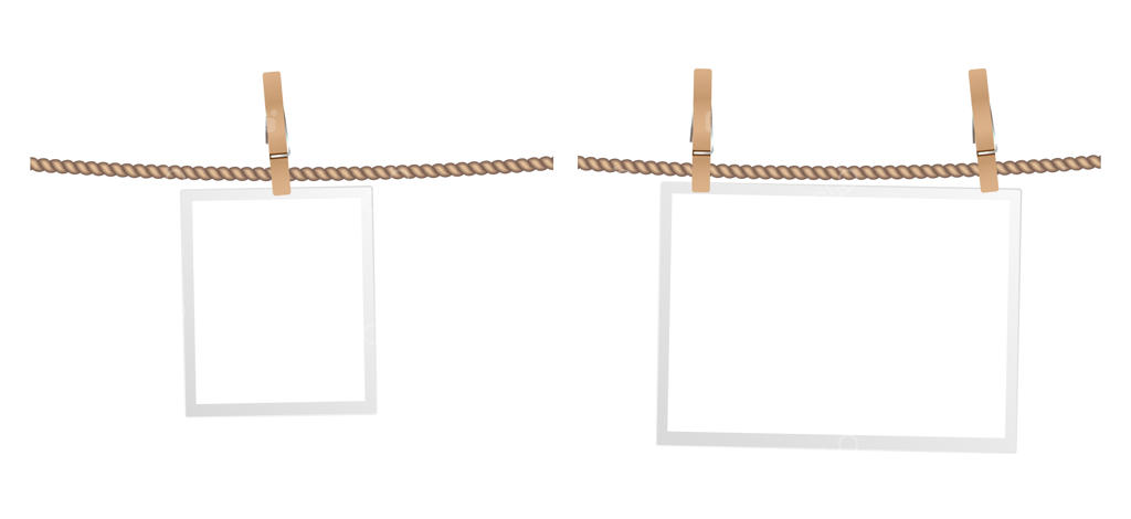 قاب عکس‌های چوبی آویخته‌شده بر طناب؛ ست اکسسوری‌های سفید خانه به سبک اسکاندیناویایی