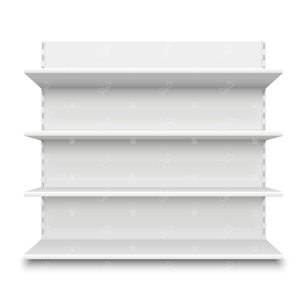 قفسه خالی سوپرمارکت: پیش نمایش قفسه‌های فروشگاه برای محصولات