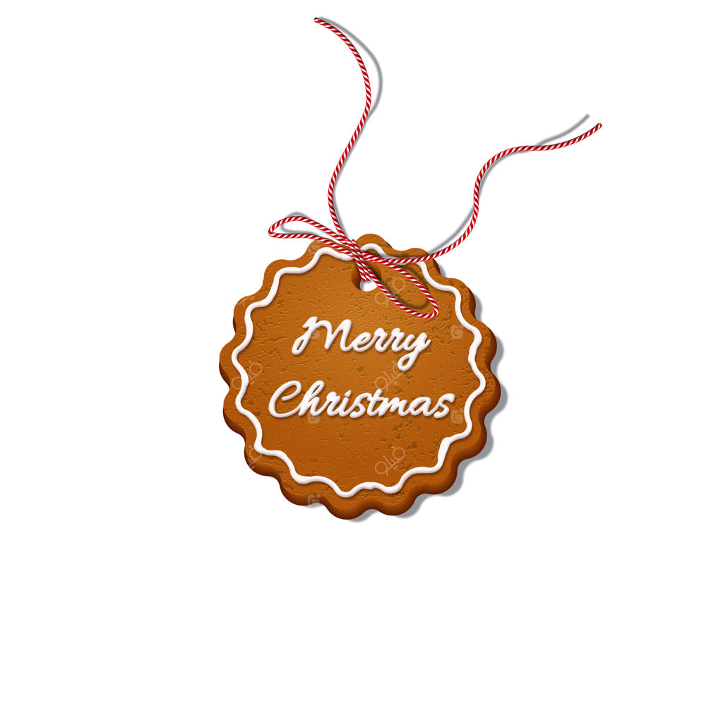 شیرینی کریسمس با روبان قرمز راه راه.