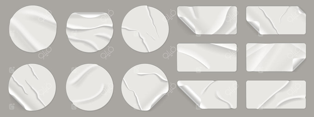 برچسب‌های سفید بافت‌دار شیک برای طراحی‌های خلاقانه - وکتور حرفه‌ای