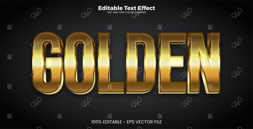 تاثیر متن طلایی با سبک مدرن و قابل ویرایش