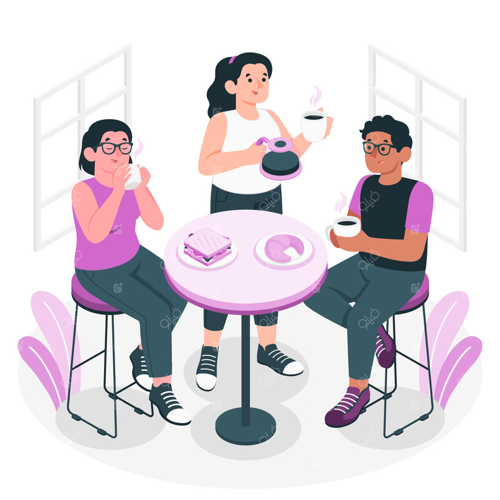 تصویرسازی مفهوم نوشیدن قهوه