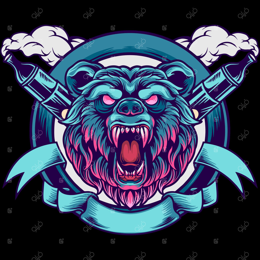 تصویر نمادین ویپ با چهره خرس