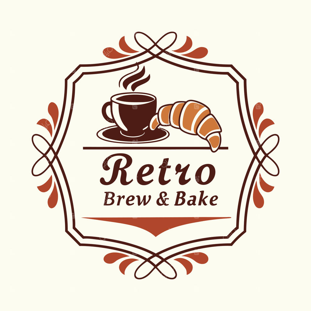 طراحی لوگوی نوستالژیک برای قهوه و شیرینی‌پزی