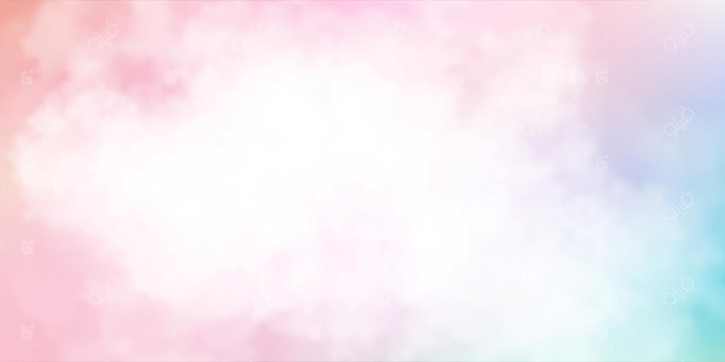 پس زمینه چشم‌انداز طبیعی با آسمان رنگ‌های پاستلی و ابرهای سفید