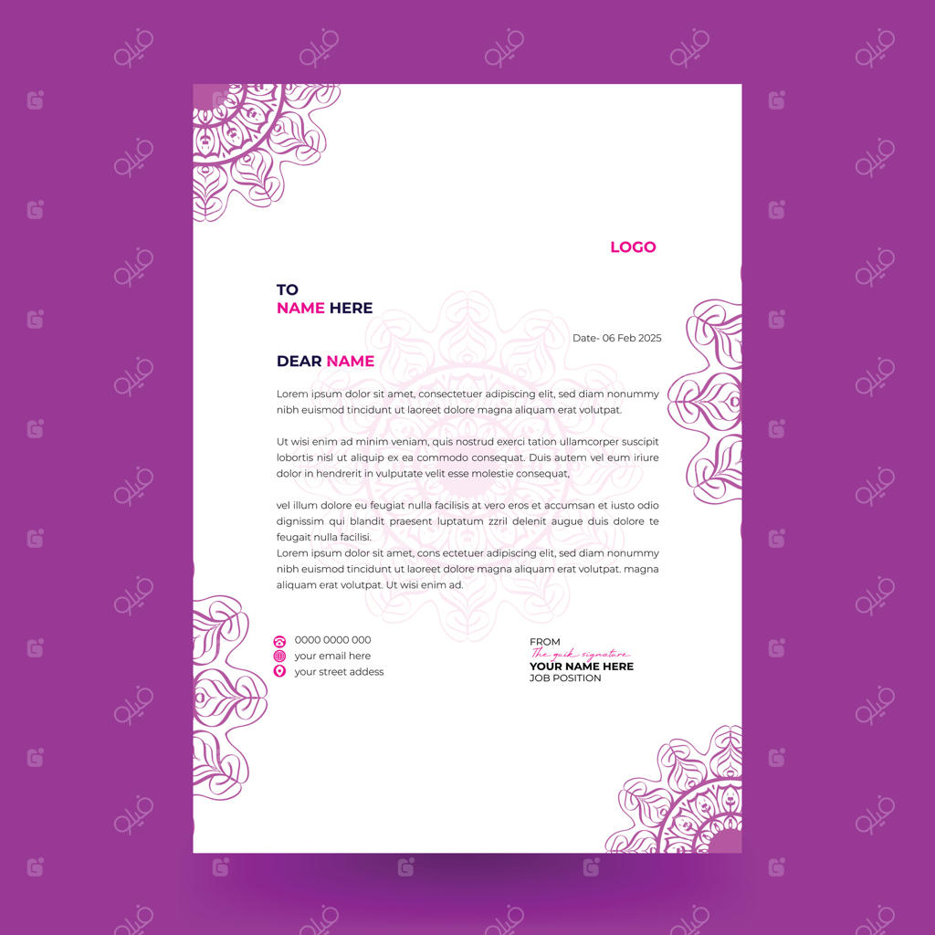 قالب طراحی سربرگ تجاری شیک و رنگی