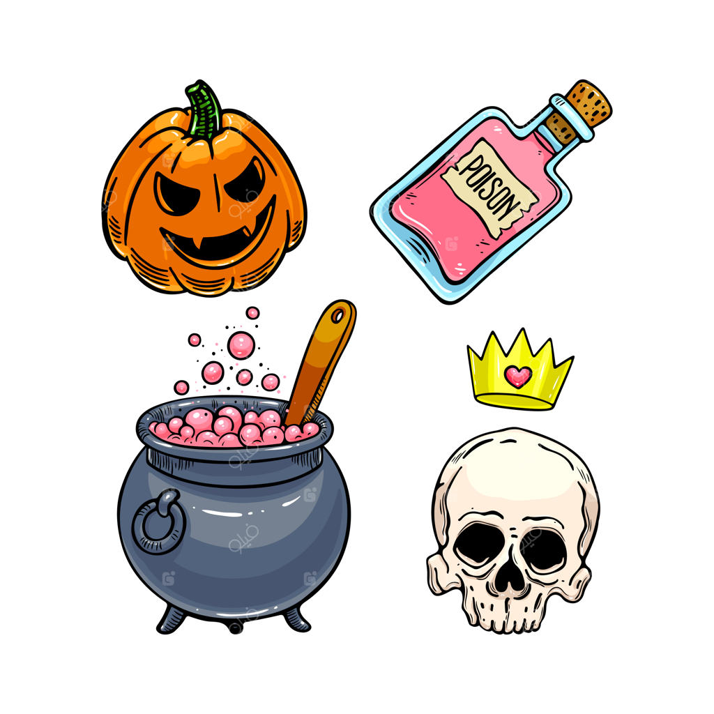 مجموعه‌ای از آیکون‌های جذاب هالووین.