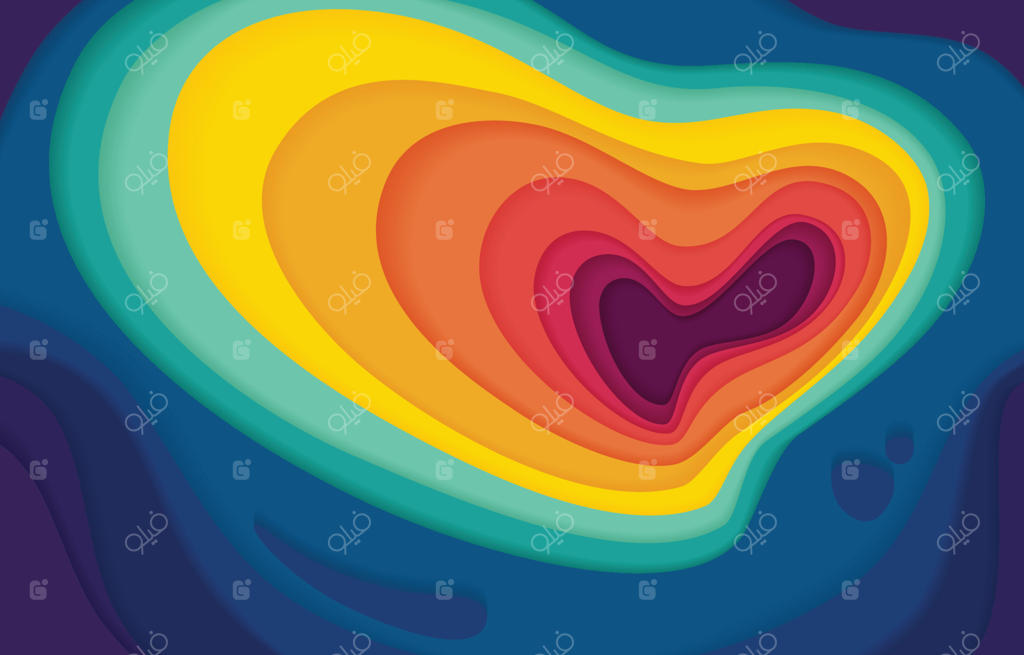 پس‌زمینه کاغذی رنگین‌کمانی چند لایه