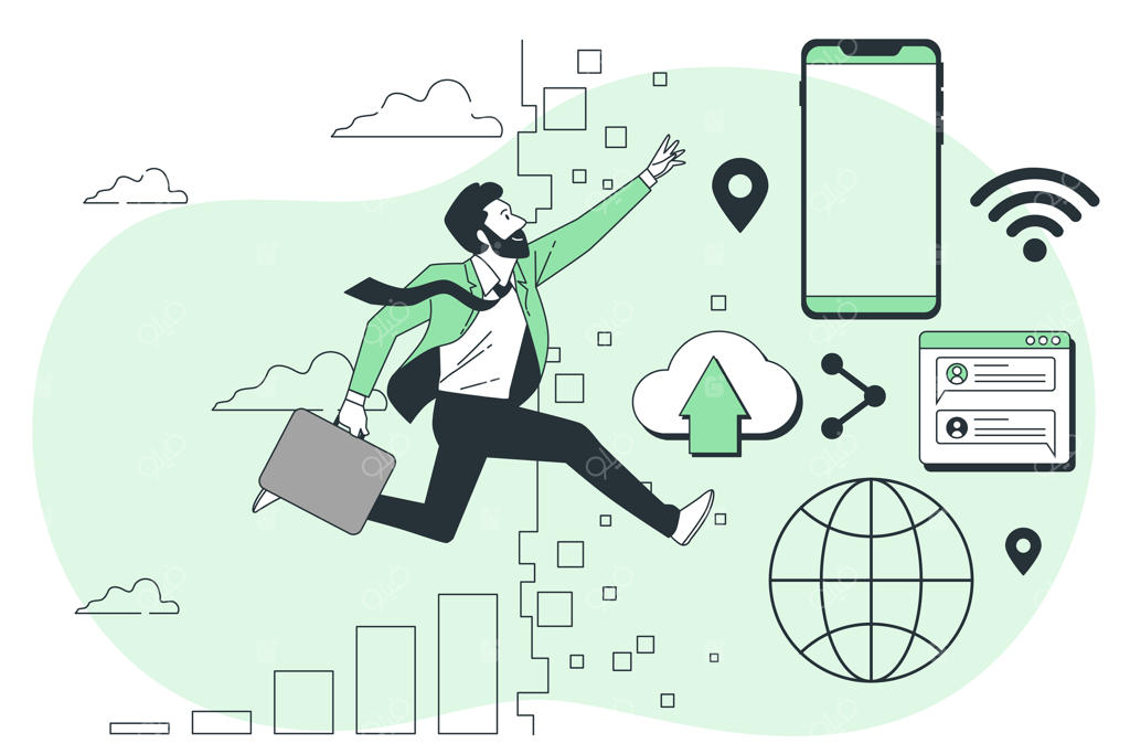 تصویرسازی مفهوم تحول دیجیتال