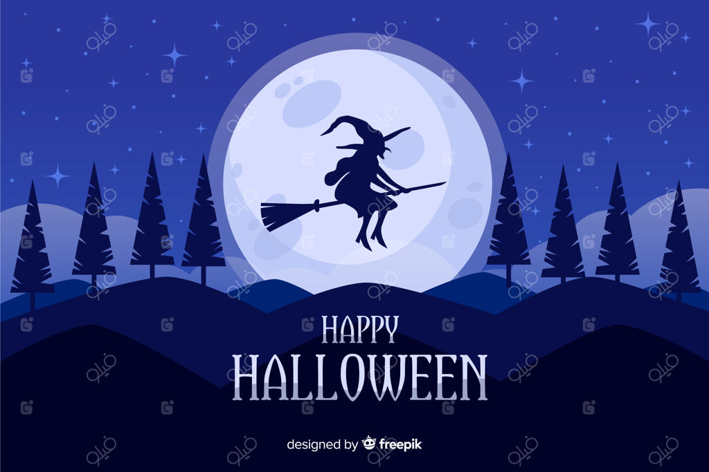 جادوگر باستانی در حال پرواز بر فراز جنگل