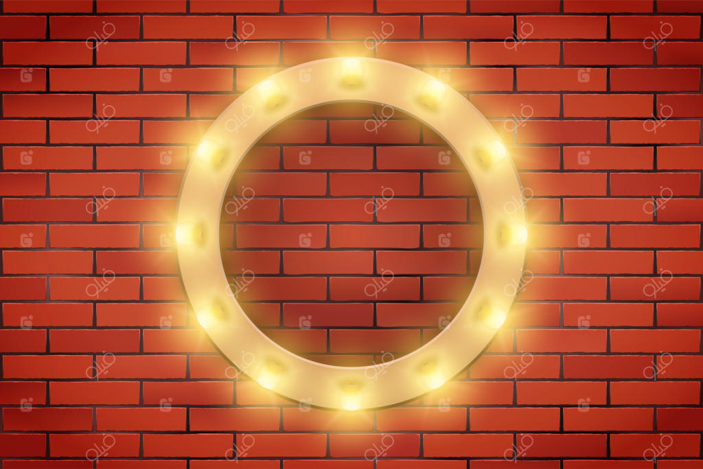 قاب لامپ کلاسیک روی دیوار آجری