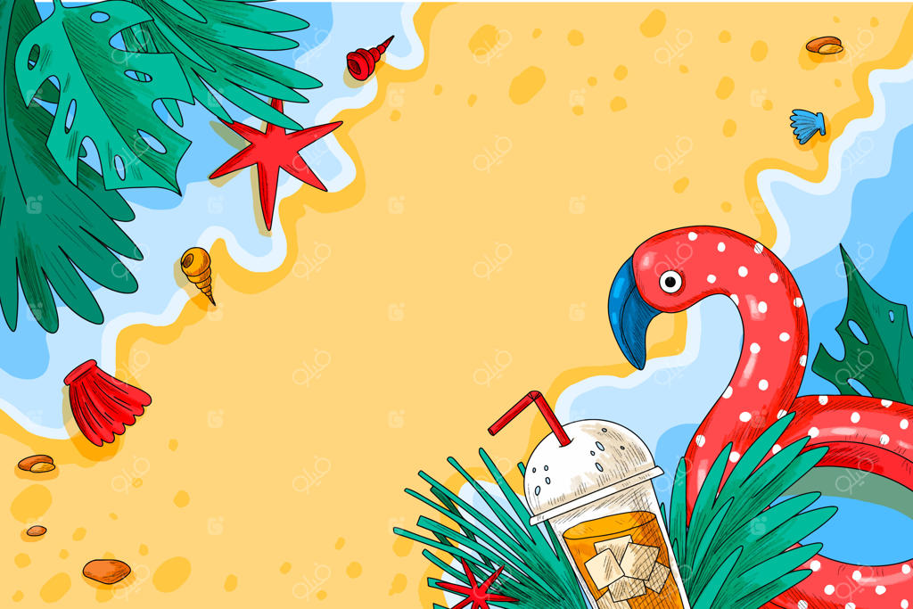 پس‌زمینه تابستانی نقاشی شده با دست