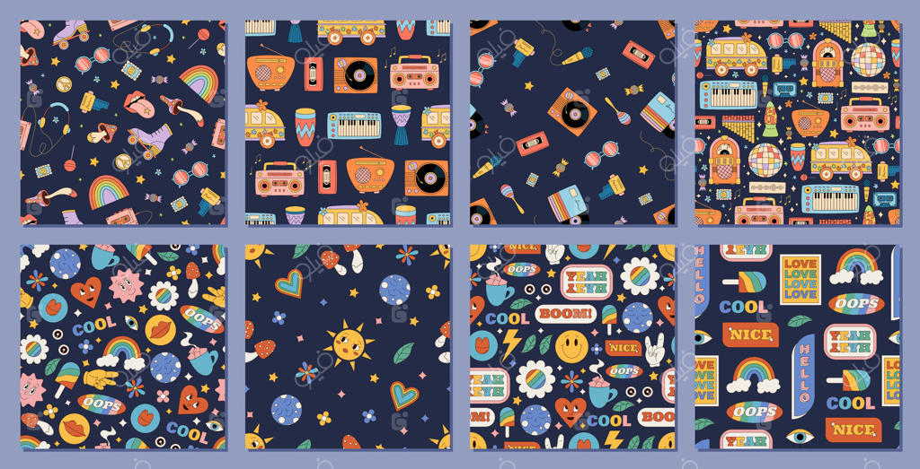 بررسی الگوهای رنگارنگ وینتیج برای خلاقیت در وکتور حرفه‌ای