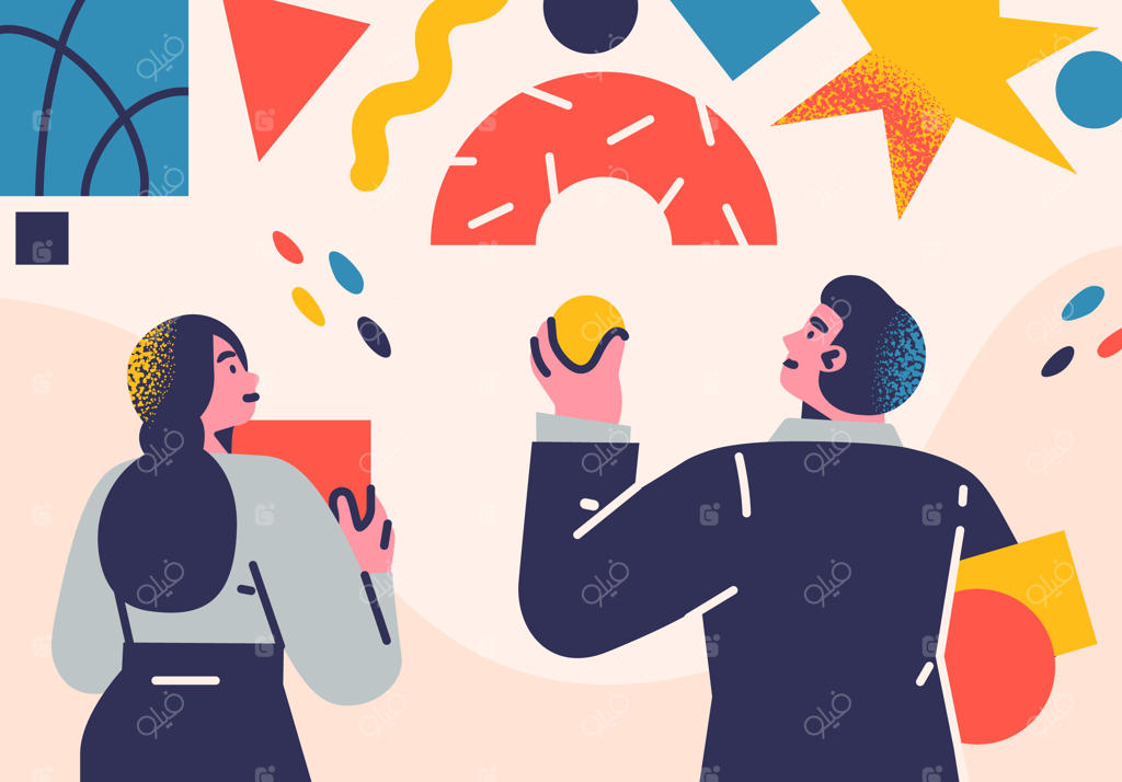 تصویرسازی افراد کاری به سبک تخت: شخصیت‌های همکار در ارتباطات و مفهوم کسب‌وکار عادی