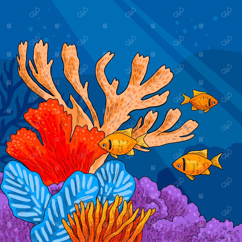 تصویرسازی روز جهانی صخره‌های مرجانی به صورت دست‌ساز