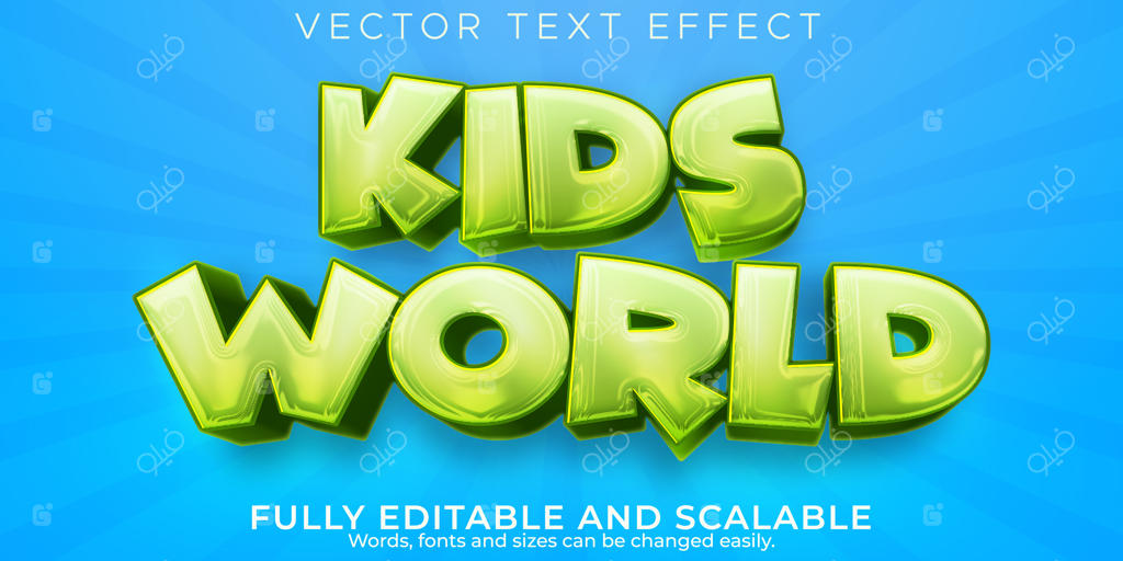 افکت متن کودکانه، استایل متنی کمیک و کارتونی قابل ویرایش