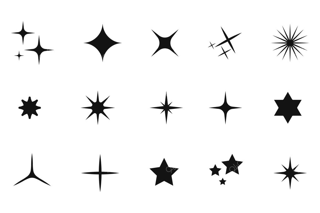 مجموعه وکتور اشکال ستاره، ایزوله در پس‌زمینه سفید (EPS 10)