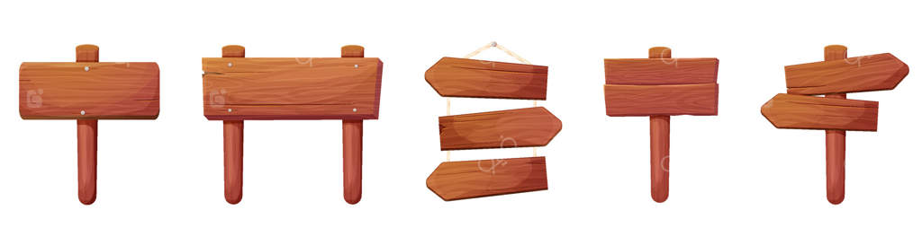 قاب تابلوی چوبی بافت چوب برای بازی، تابلو راهنما مزرعه، باغ یا جنگل. طراحی منوی کاربری. فلش خالی با بافت طبیعی برای فضای باز.