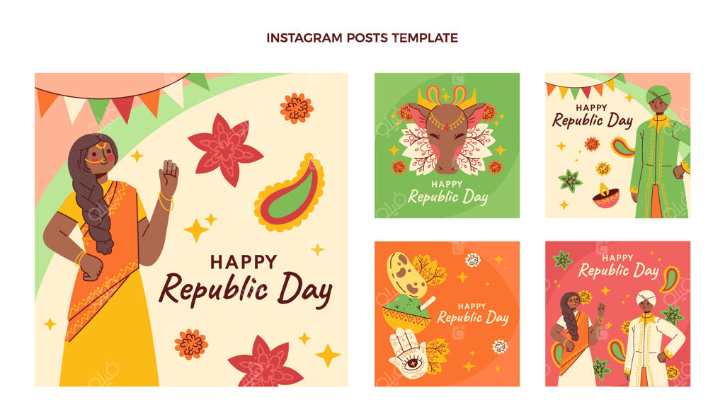 مجموعه پست‌های اینستاگرام جمهوری دست‌ساز به سبک فلت