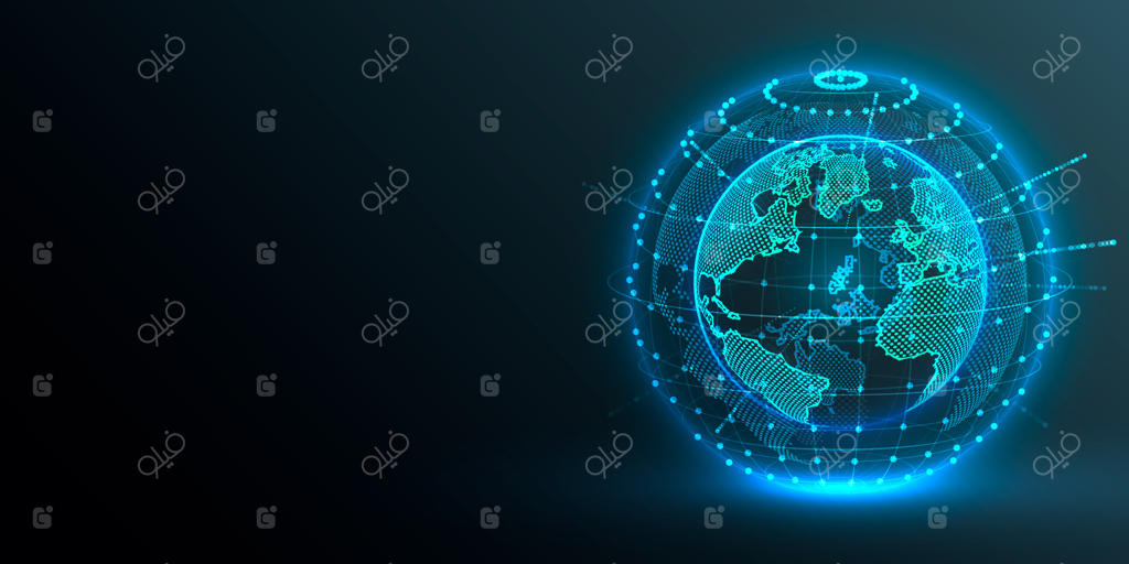 مفهوم سیاره زمین در پس‌زمینه مشکی