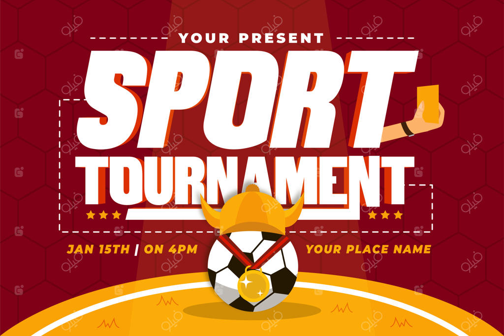 قالب طراحی پس‌زمینه رویداد ورزشی مسابقات فوتبال - به راحتی قابل سفارشی‌سازی