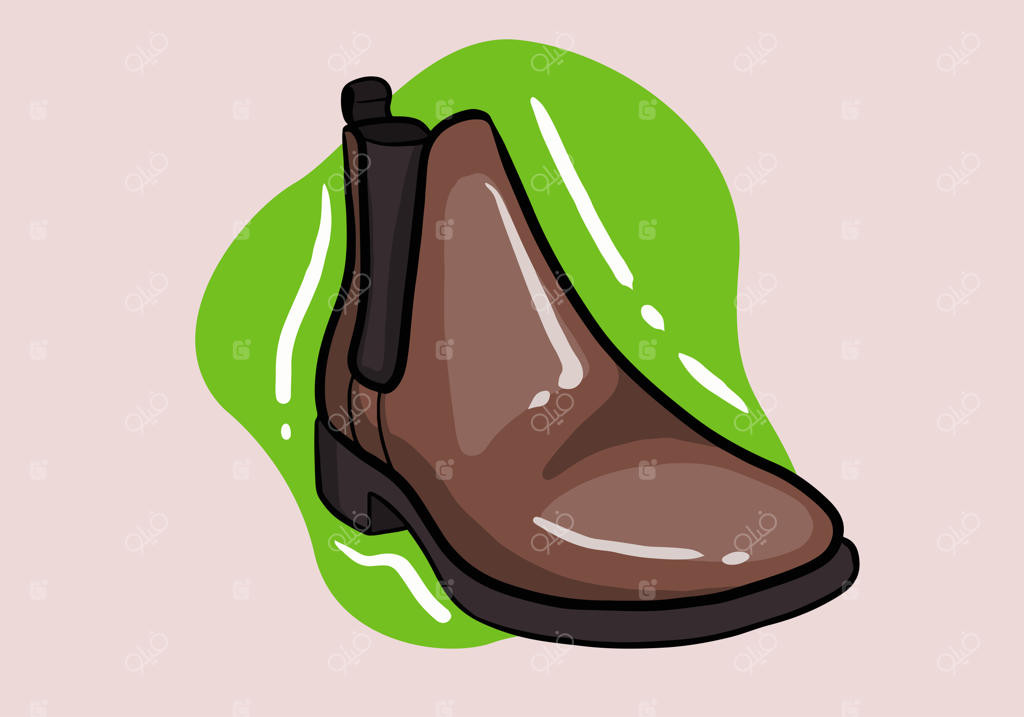 طراحی دستی چکمه زمستانی مردانه: طراحی تخت برای وب، چاپ، لباس و موبایل. کفش بوت