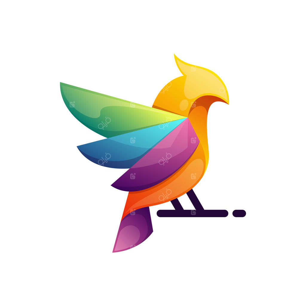 طراحی مدرن و رنگارنگ پرنده
