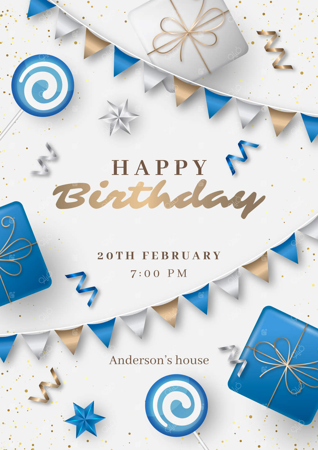 پترن واقع‌گرایانه بروشور جشن تولد