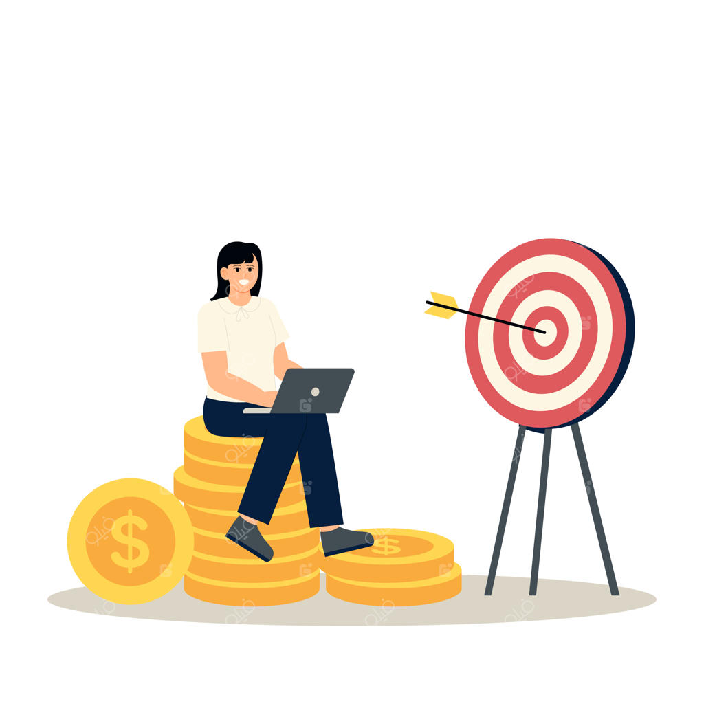 زنی که برای موفقیت مالی و اهداف سرمایه‌گذاری تلاش می‌کند