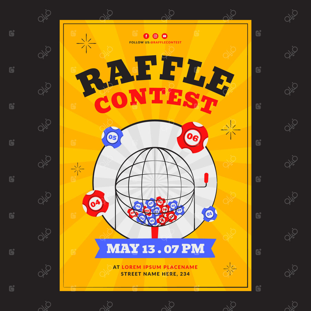 قالب طراحی دست‌سازه بروشور قرعه‌کشی