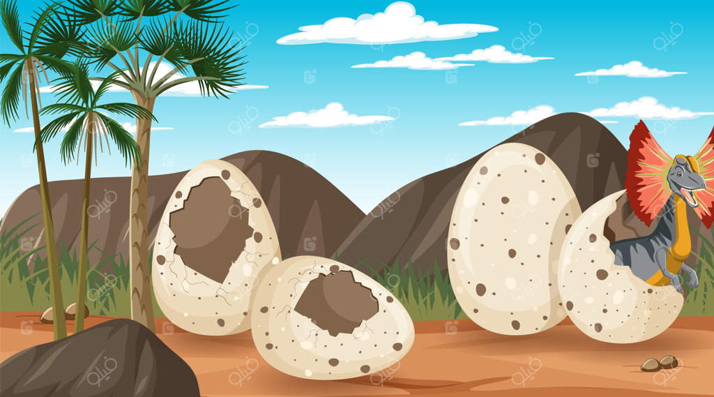 صحنه‌ای با دایناسورها در جنگل