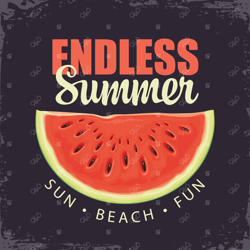 بنر سفر تابستانی با هندوانهٔ خنک