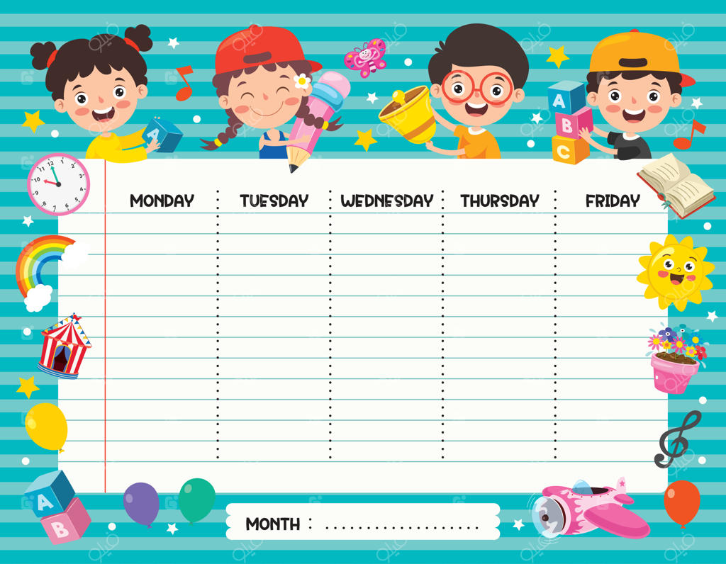 جدول برنامه‌ریزی روزانه و هفتگی کودکان