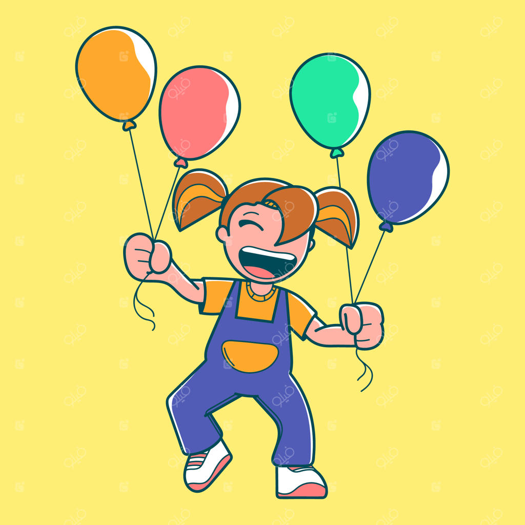 پسر شاد در حال ساخت آدم‌برفی به سبک پاپ‌آرت