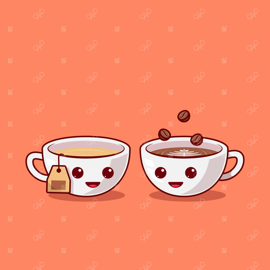 گفتگوی یک لیوان قهوه و یک فنجان چای به صورت نمادین