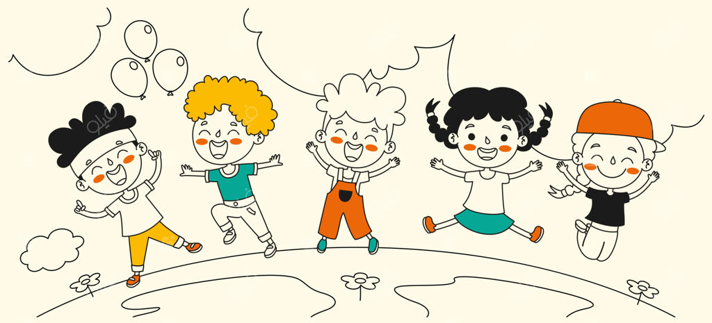 طرح کارتون دستی با خط سیاه سفید