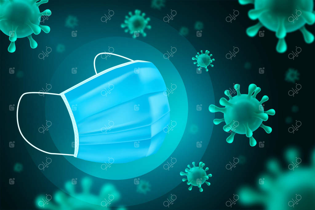 پس‌زمینه‌ محافظت از کروناویروس با ماسک صورت