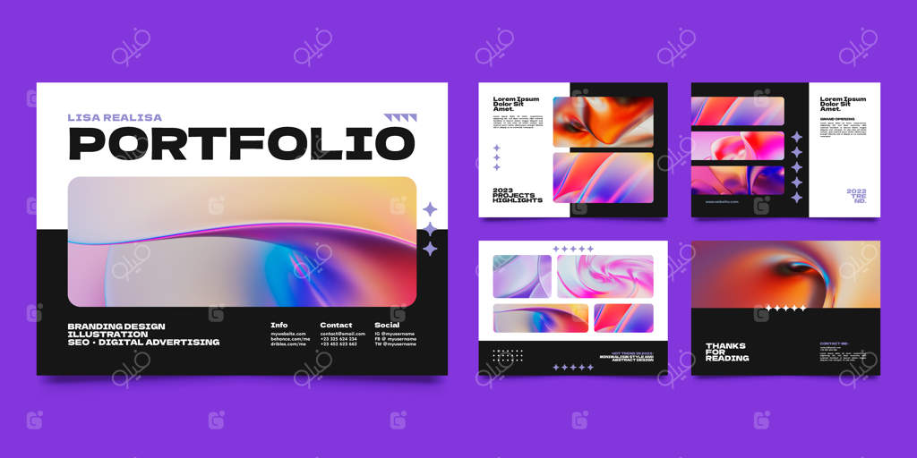 قالب نمونه کار با طراحی تخت