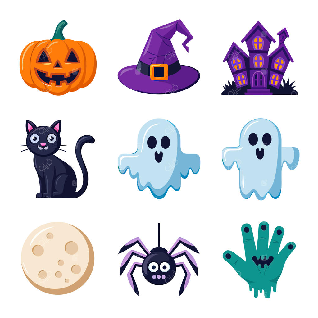 تصویرسازی وکتور دوبعدی طرح آیکون تیشرت هالووین با کاراکتر روح و شمع داخل کدو تنبل حکاکی‌شده