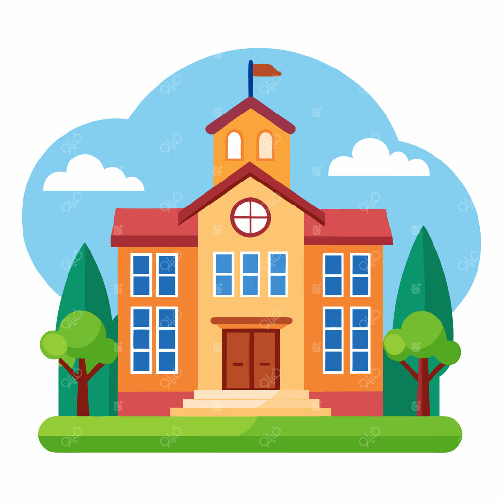 تصویرسازی وکتور ساختمان مدرسه
