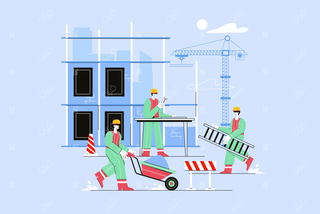 کارگر ساختمانی - تصویر وکتور