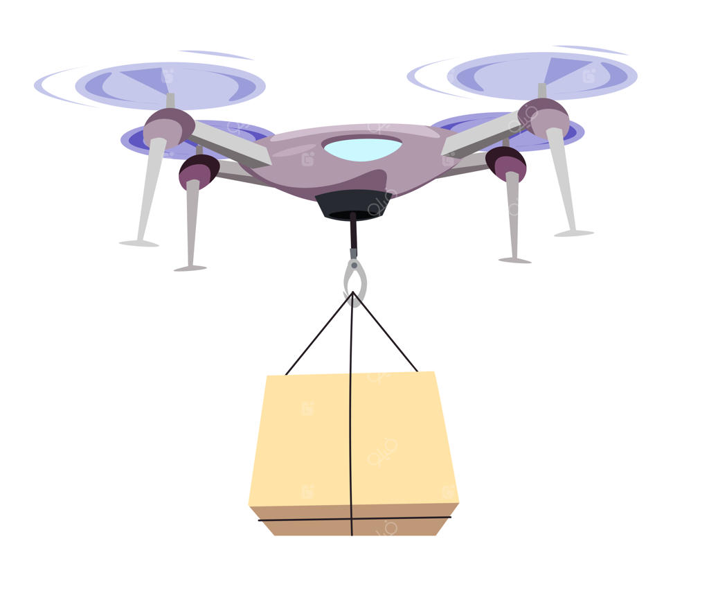 تصویر پهپاد حمل‌کننده جعبه.