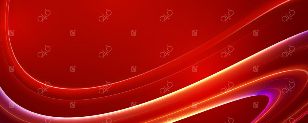 زمینه قرمز پویا با الگوهای موج رنگارنگ وکتور حرفه‌ای